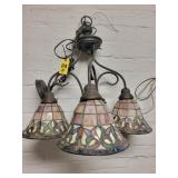 3 Light Tiffany- Style Stained Glass Chandeliar