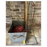 Coat Hanger Rack & Metal Bin