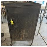 Vtg Industrial Rolling Steel Storage Cabinet