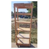 Wood Shelf on Wheels 84"T 30"W 18"D