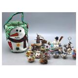 Snowman Ornaments & Quilted Bag