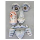 Cement Face Garden Art