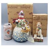 Jim Shore Snowman & Dog w Boxes