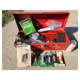 Tool Box Full of Spark Plugs Battery Tester