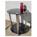 Round Glass End Table 19.5"T 16" Round