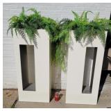 2 Large Planters 42"T 18"W 8" D