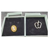 Silver 925 Tiffany & Co. Apple Brooch & Bust