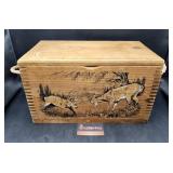 Deer Wood Ammo Crate 10"T 16"W 8"D