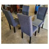 Heavy Glass Top Table and 4 Chairs 31"T 63"W