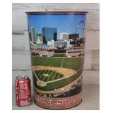 Busch Stadium Metal Trash Can 15"H 10.5" Diameter