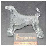 Long Haired AFGHAN Flat Dog Crystal Paperweight