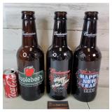 3 Large Budweiser Bottles