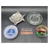Ashtrays Lot Mushroom- Fish