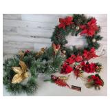 Christmas Wreath & Garland w/Attachments  Both