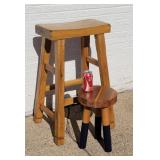 Wood Bar Stool & Milking Stool