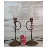 Pair of 18" Lamps - 1 Works