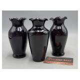 Black Amethyst Glass Vases 5.5"