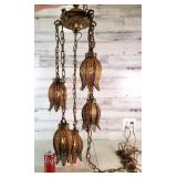 Brass Flower Hanging Lamp Works