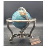 Heavy Desk Globe Chrome Finish 10"H 9"Diam Has a