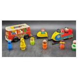 Fisher Price Bus & Snowmobile & People & Sesame