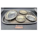 Silverplate Lot Big Serving Tray- Dishes