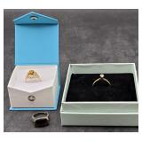 Rings- 1 is 14K, Sizes 6, 6.5, 9