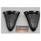 Black Amethyst Glass Wall Pockets