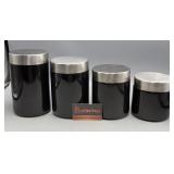 Black Glass Canister Set