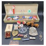 Box of Collectibles Lot Buttons Toys