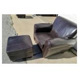 Leather Club Chair And Ottoman