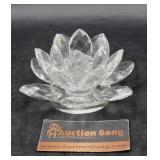 Clear Glass Lotus Flower Taper Candle Holder