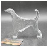 Long Haired AFGHAN Flat Dog Crystal Paperweight
