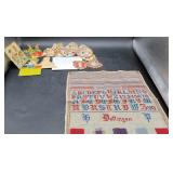 Vintage Valentines & German Letter/Number Cross