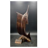 Wood Swordfish Carving 19.5"