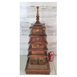 Pagoda Jewelry Box 24"T 9.5"D 9.5"W