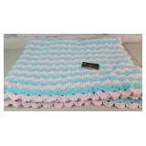 Knitted Blanket Approx 82" ï¿½ 50"