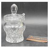 24% Lead Crystal Sugar Bowl & Spoon