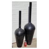 2 Metal Vases 43" 36"