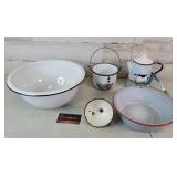 Enamalware Lot Bowls - Kettle  - Funnel