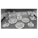 Cut Glass Dishes, Cups, Lids, Etc.