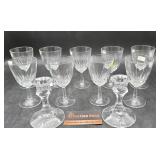 Clear Glass Goblets & Pair of Candle Holders