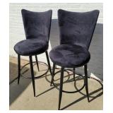 2 Velvet Bar Stools Swivels
