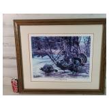 Signed Numbered Ed Wards Turkey Print 25"ï¿½29"