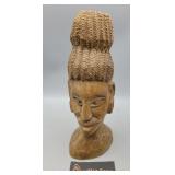 Wood Lady Bust 11" T