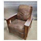 Mission Style Leather Recliner
