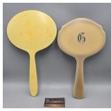 Pair of Vanity Mirrors - Ivory Pyralin Du Barry