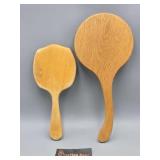 Pair of Vintage Vanity Mirrors - Wood