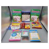 Game Books Colored Pencils Lot