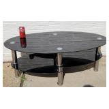 Oval Coffee Table 16"T 43"W 23.5"D