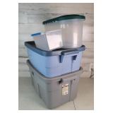 Group of 4 Totes with Lids - all different sizes